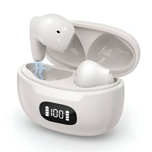 foto portada mostrando los audifonos en su case con su pantalla al 100%