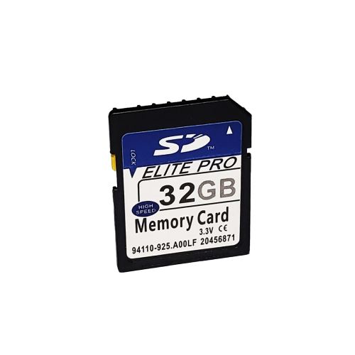 Tarjeta de memoria 32 GB formato SD, alta velocidad.