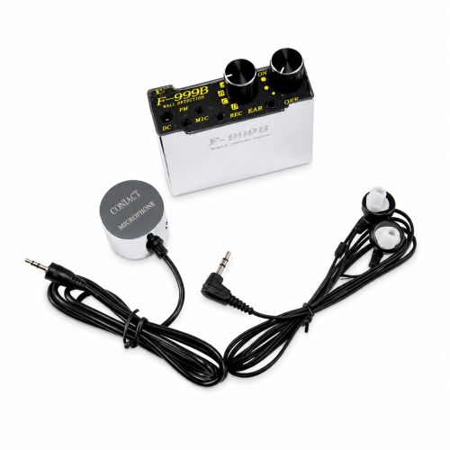 foto portada del producto con su respectivos audifonos y microfono de contacto, junto con su base.
